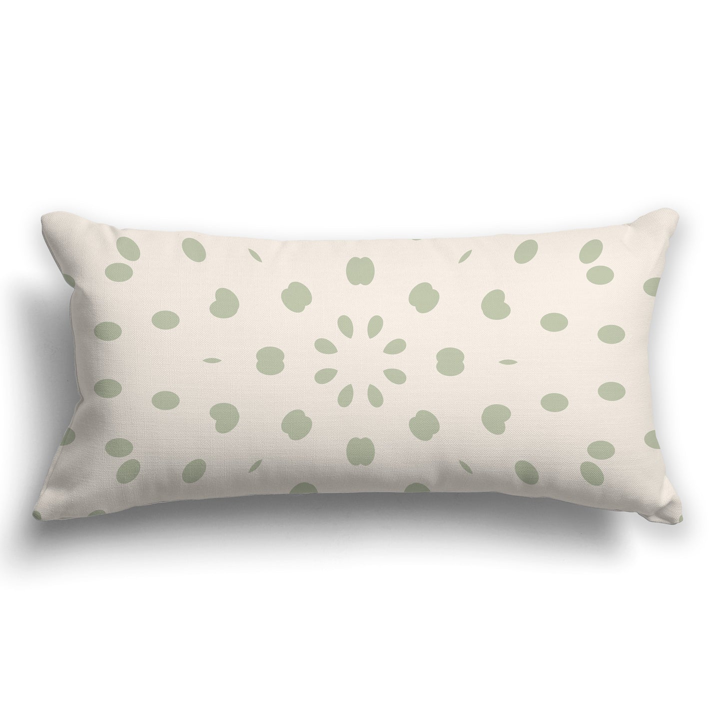 Throw Pillow with Green and Beige Circular Pattern on Both Sides, CAPC-1073-231