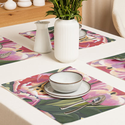 Placemat Set with Hand-painted Floral Print | CABF-1080