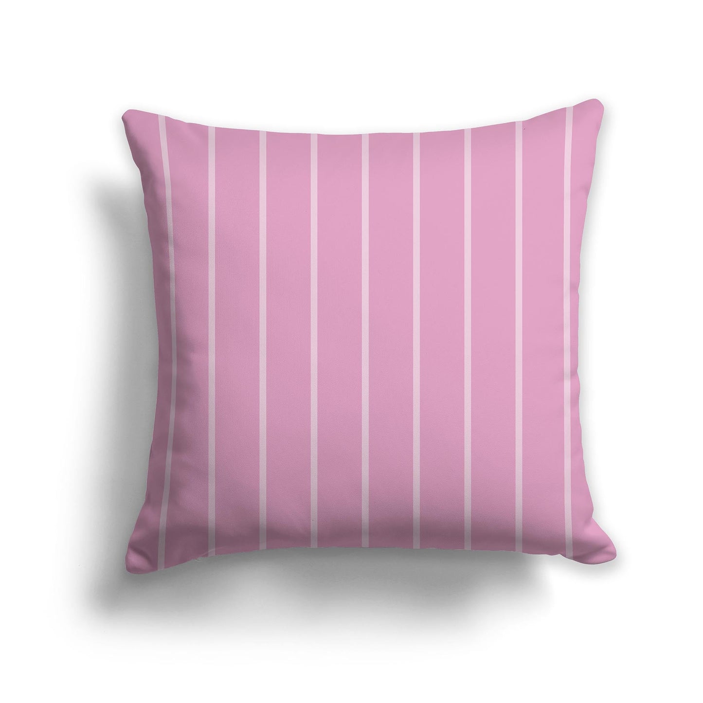 Throw Pillow with Two-tone Pink Vertical Stripes and Solid Pale Pink Back, CAPC-1081-062