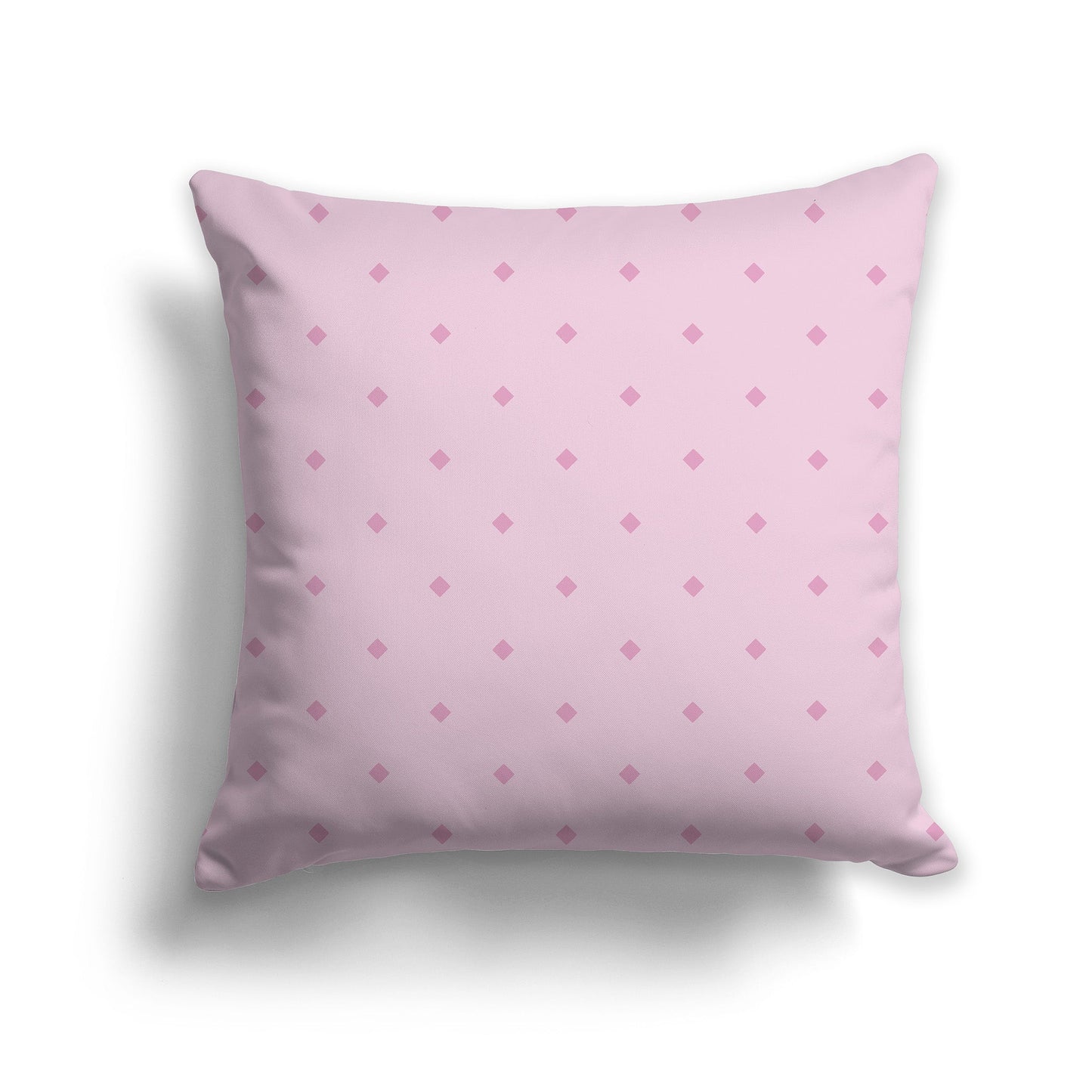 Pale Pink Throw Pillow with Pink Diamond Pattern on Front and Solid Pale Pink Back, CAPC-1081-101