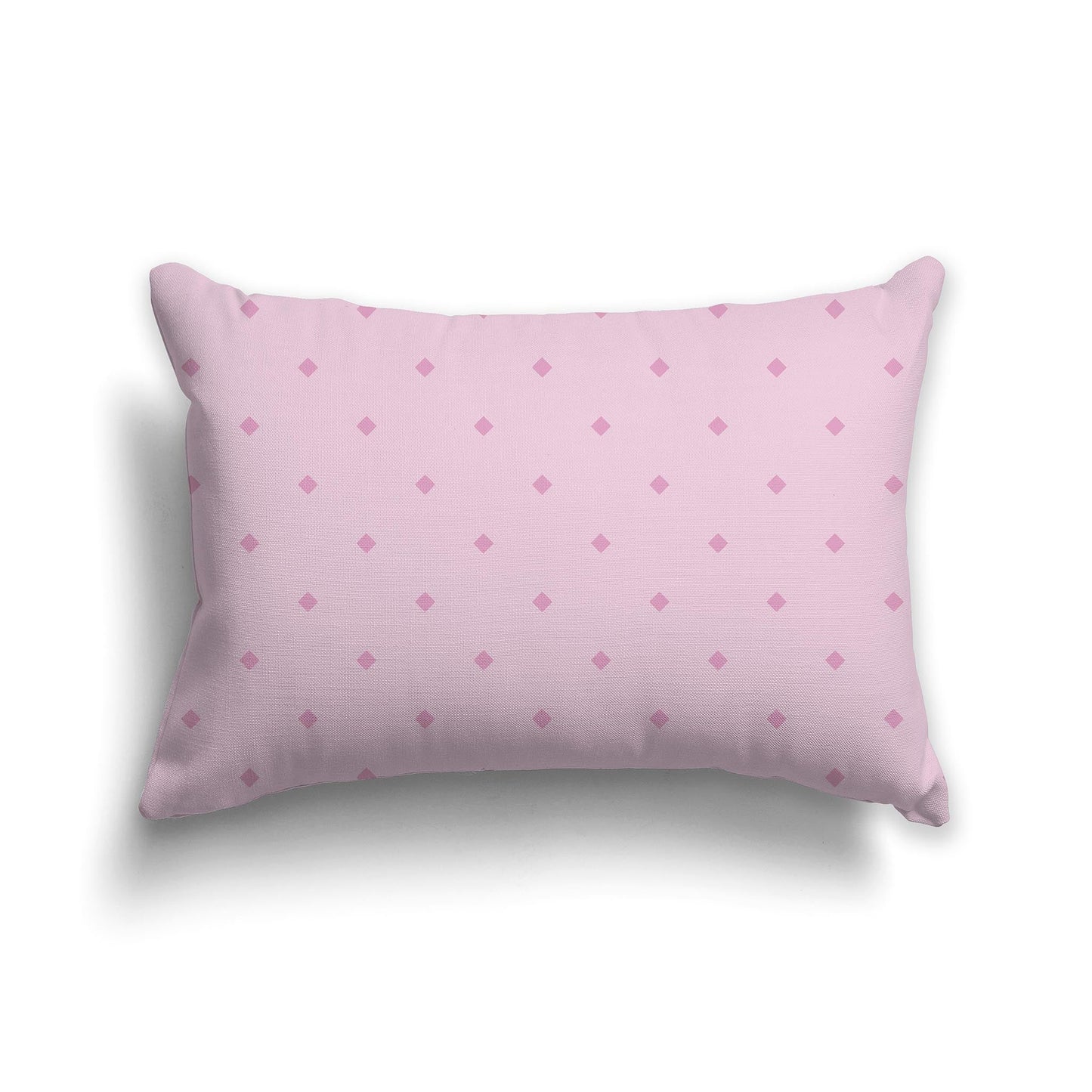 Pale Pink Throw Pillow with Pink Diamond Pattern on Front and Solid Pale Pink Back, CAPC-1081-101