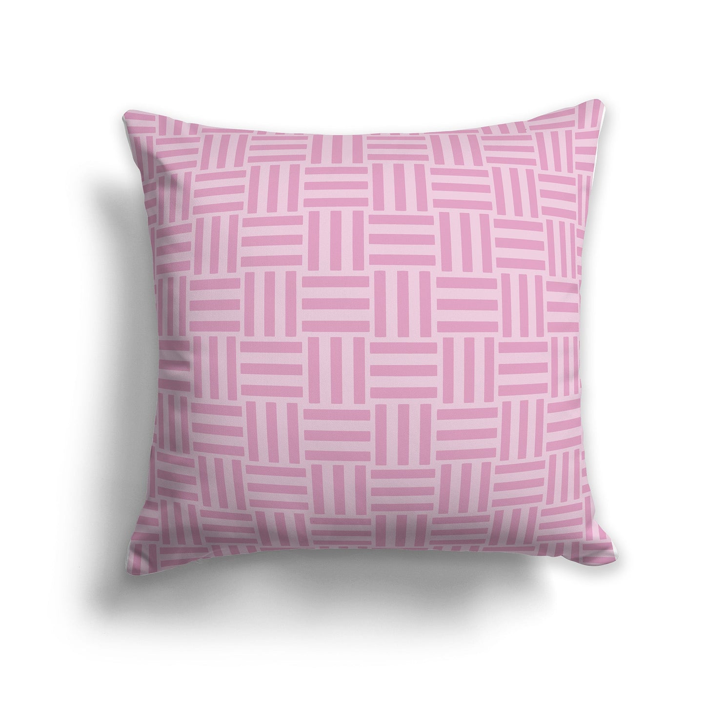 Throw Pillow with Two-tone Pink Basket Weave Pattern on Both Sides, CAPC-1081-141