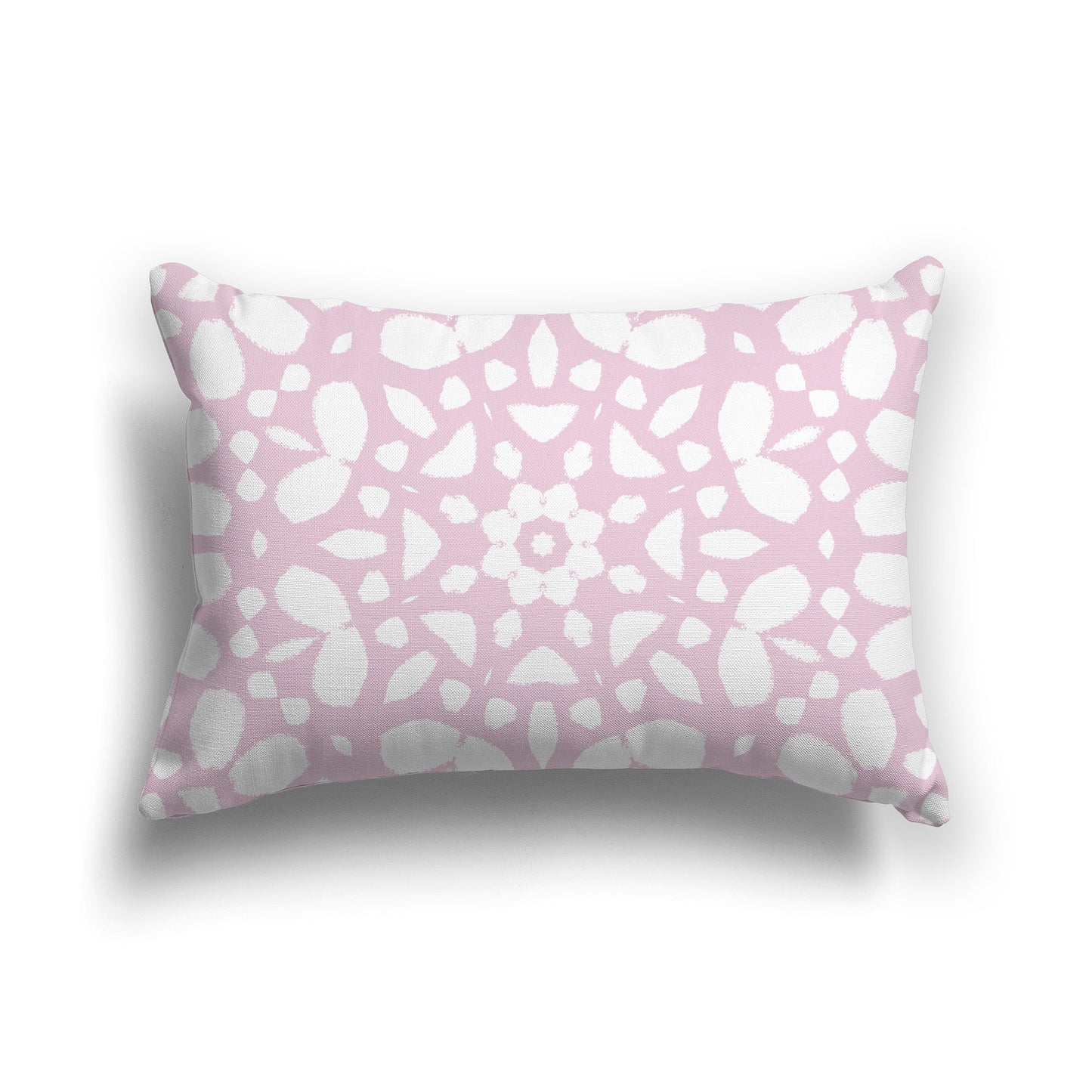 Pale Pink Throw Pillow with White/Beige-white Circular Pattern on Both Sides, CAPC-1081-182