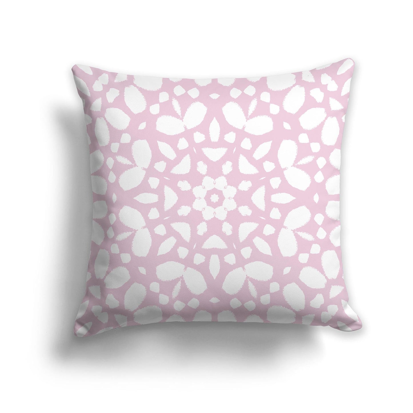 Pale Pink Throw Pillow with White/Beige-white Circular Pattern on Both Sides, CAPC-1081-182