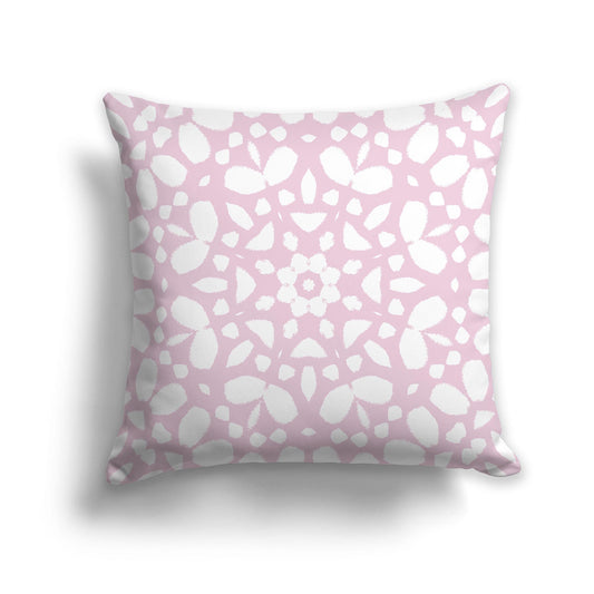 Pale Pink Throw Pillow with White/Beige-white Circular Pattern on Both Sides, CAPC-1081-182