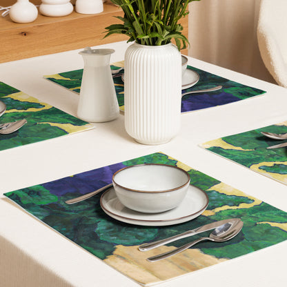 Placemat Set with Hand-painted Floral Print | CABF-1090