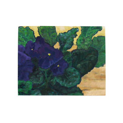 Purple Floral Ceramic Mug & Polyester Placemat 8-Pc Bundle (Service for 4) | CABF-CM-1090