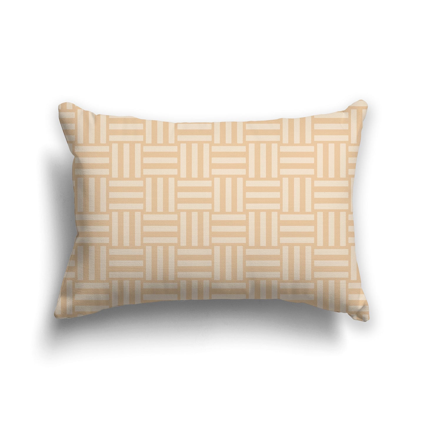 Throw Pillow with Two-tone Tan Basket Weave Pattern on Both Sides, CAPC-1091-141