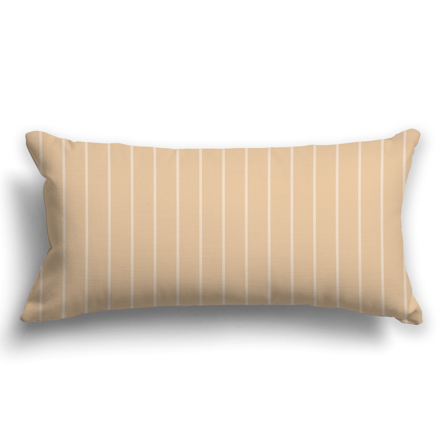 Tan Throw Pillow with Fine Light Tan Vertical Stripes on Front, CAPC-1091-152