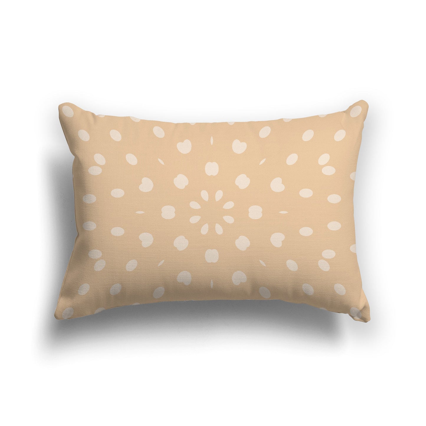 Two-tone Tan Throw Pillow with Circular Pattern on Both Sides, CAPC-1091-232