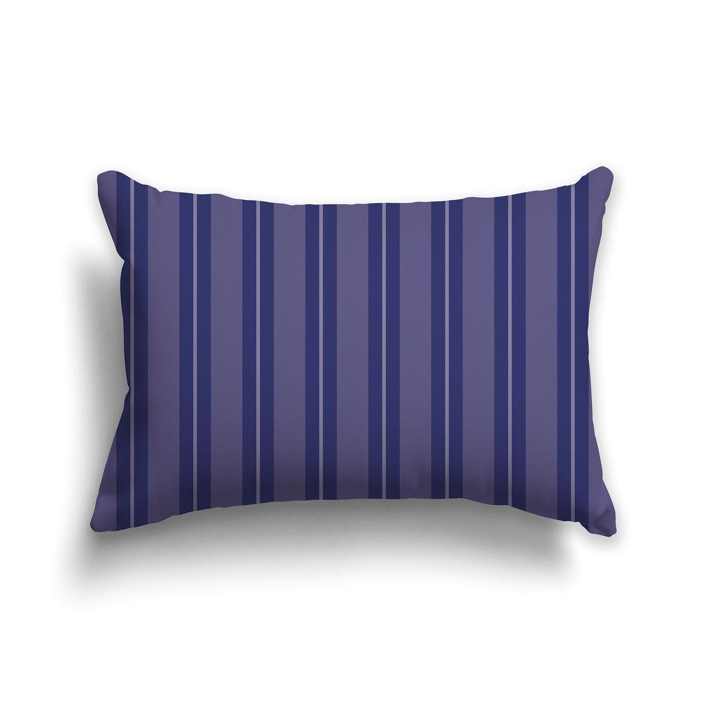 Two-tone Purple & White/Beige-white Multistripe Throw Pillow with Solid Purple Back, CAPC-1092-071