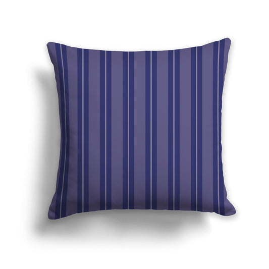 Two-tone Purple & White/Beige-white Multistripe Throw Pillow with Solid Purple Back, CAPC-1092-071