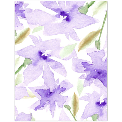 Soft Purple Bloom — Fine Art Watercolor Note Cards with Large Soft Purple Floral Design, Blank Inside, Pack of 10 with Envelopes #NCNA-1321