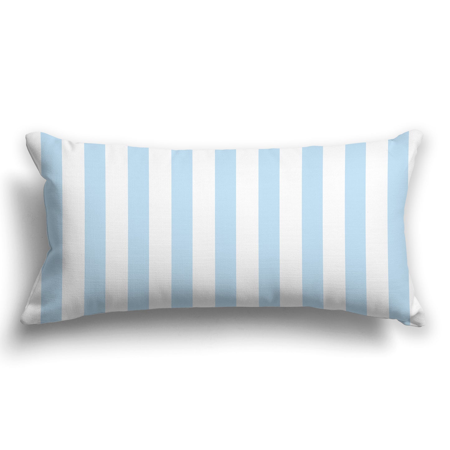 Throw Pillow with Light Blue and White/Beige-white Bars on Front and Solid White/Beige-white Back, CAPC-1101-051