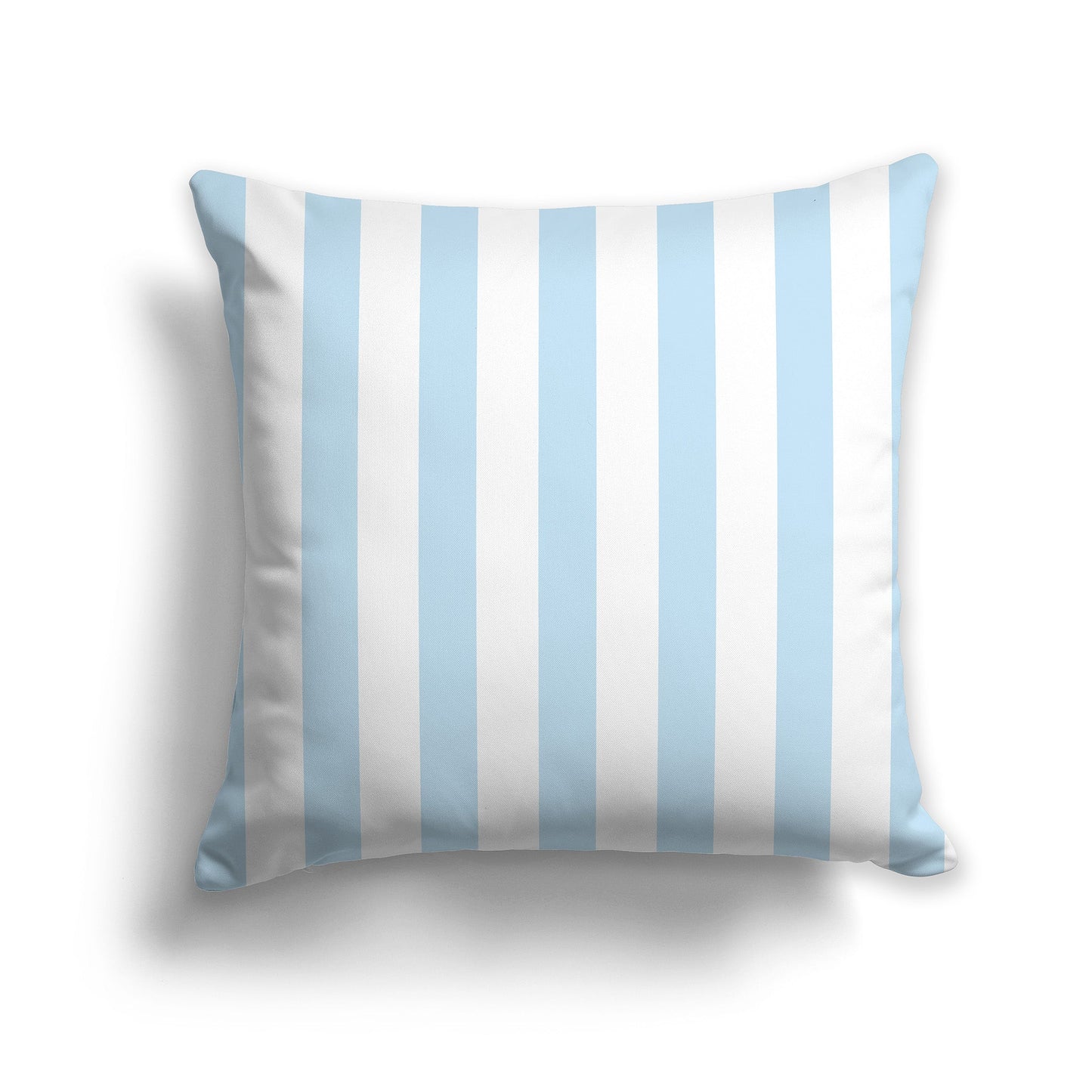 Throw Pillow with Light Blue and White/Beige-white Bars on Front and Solid White/Beige-white Back, CAPC-1101-051