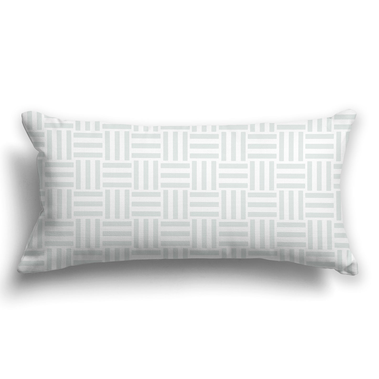 Throw Pillow with Grey and White/Beige-white Basket Weave Pattern on Both Sides, CAPC-1101-141