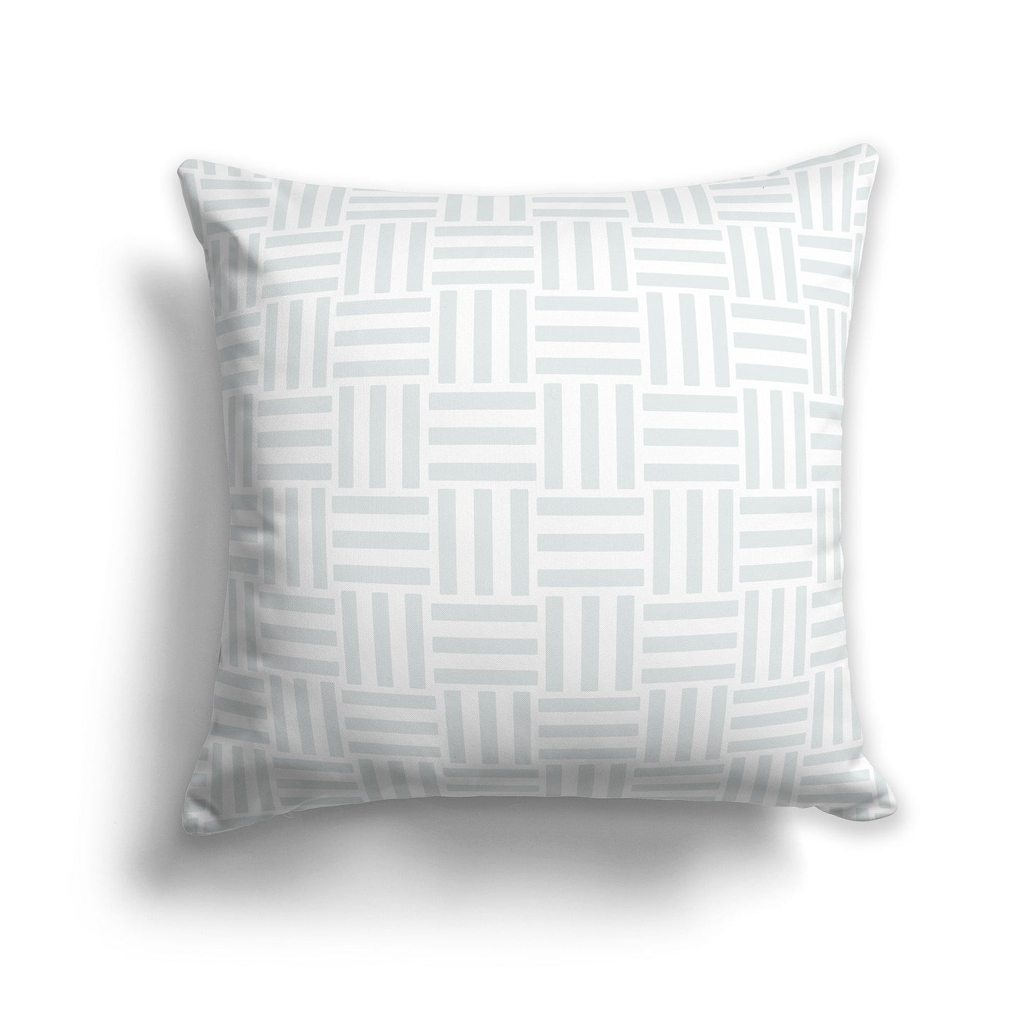 Throw Pillow with Grey and White/Beige-white Basket Weave Pattern on Both Sides, CAPC-1101-141