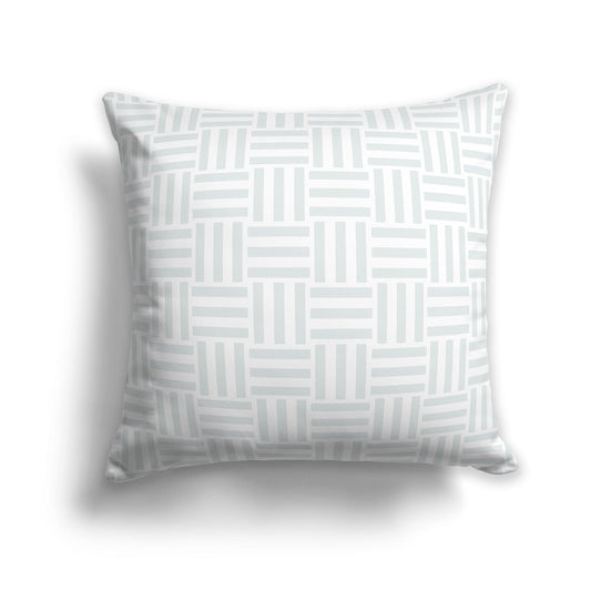Throw Pillow with Grey and White/Beige-white Basket Weave Pattern on Both Sides, CAPC-1101-141