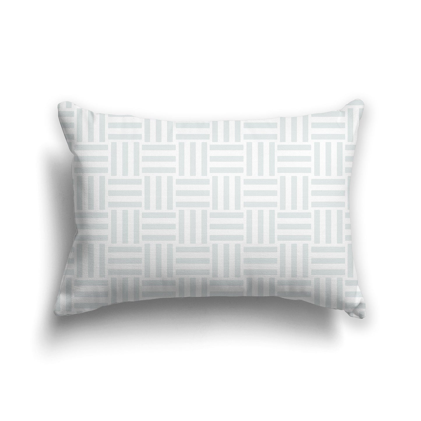 Throw Pillow with Grey and White/Beige-white Basket Weave Pattern on Both Sides, CAPC-1101-141