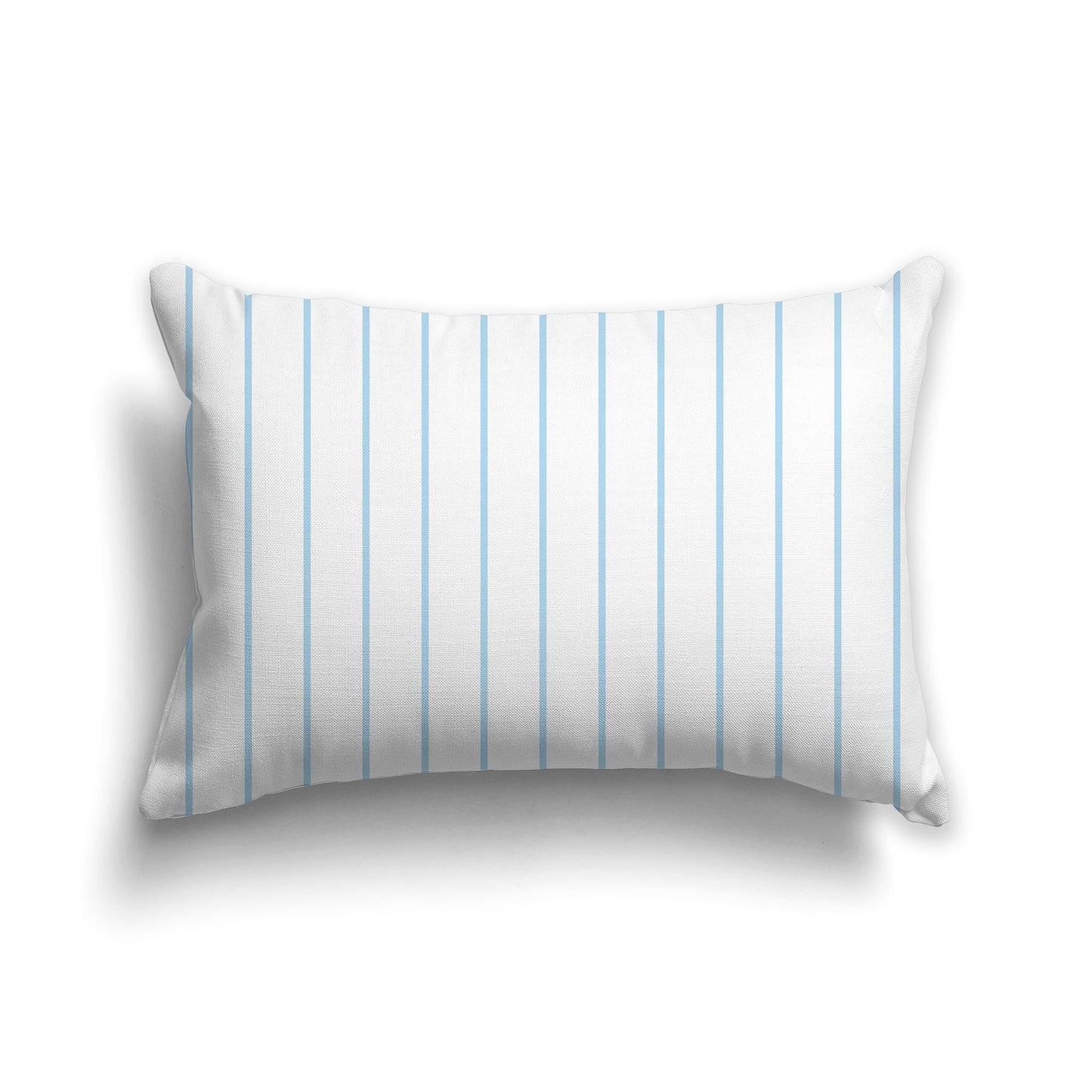 White/Beige-white Throw Pillow with Fine Light Blue Vertical Stripes on Front, CAPC-1101-151