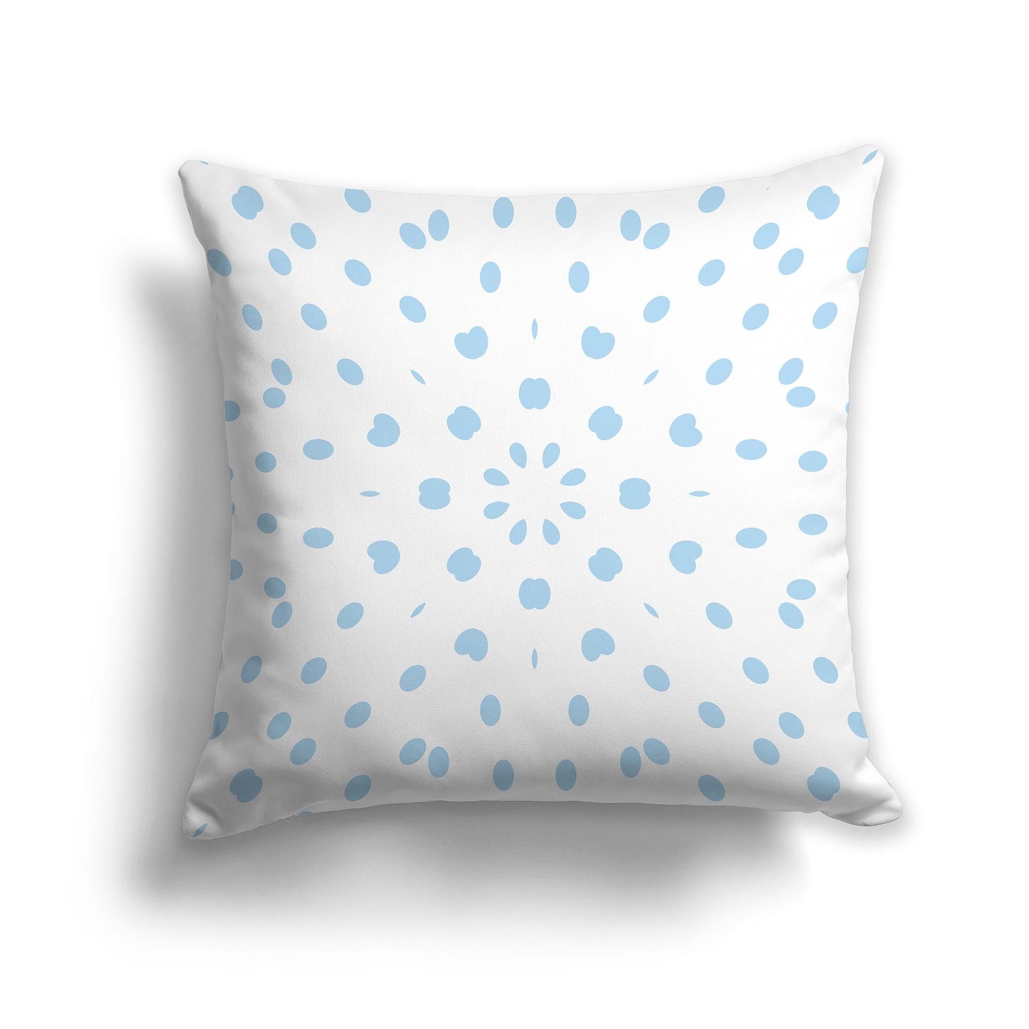 Throw Pillow with Light Blue and White/Beige-white Circular Pattern on Both Sides, CAPC-1101-231