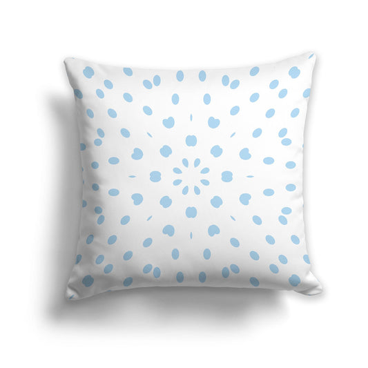 Throw Pillow with Light Blue and White/Beige-white Circular Pattern on Both Sides, CAPC-1101-231