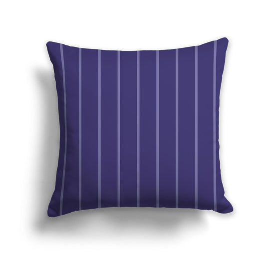 Dark Purple Throw Pillow with Thin Light Purple Stripes on Front and Solid Dark Purple Back, CAPC-1111-062