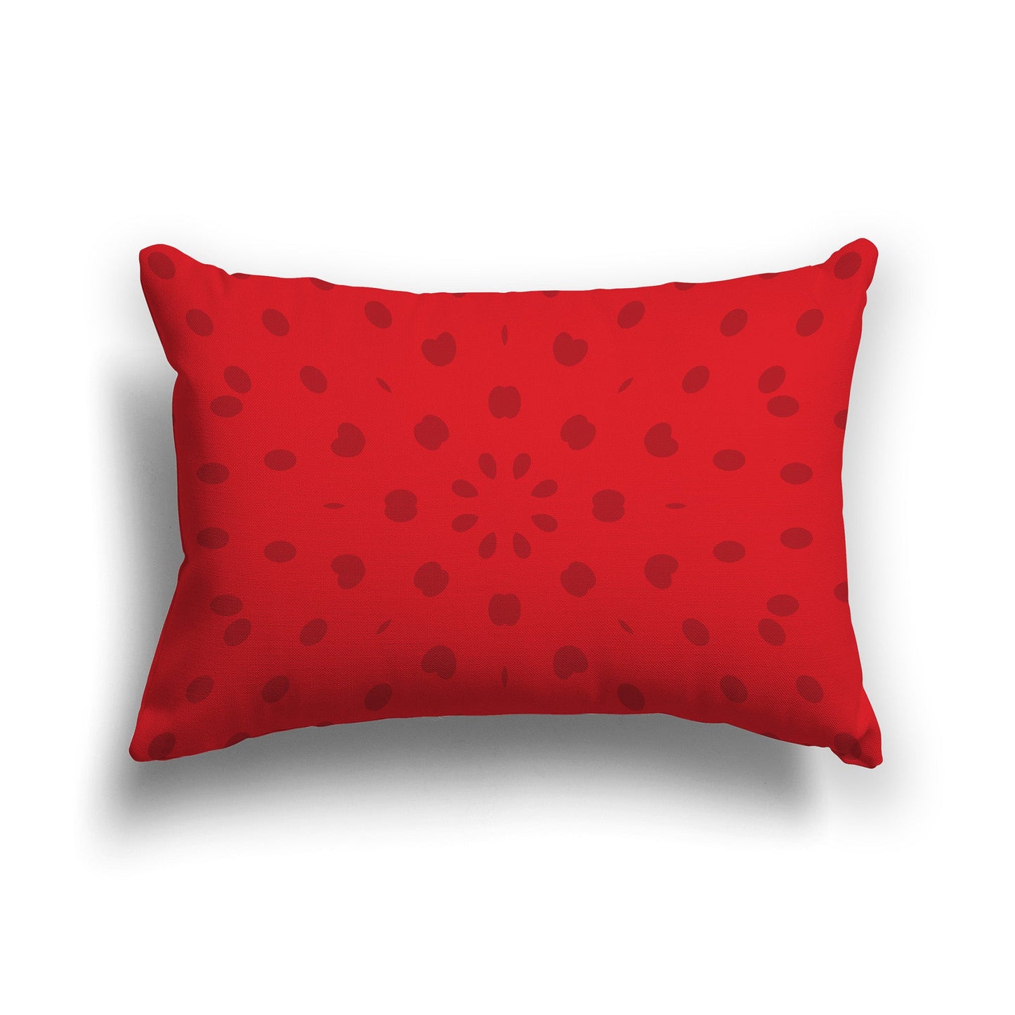 Throw Pillow with Two-tone Red Circular Pattern on Both Sides, CAPC-1111-231