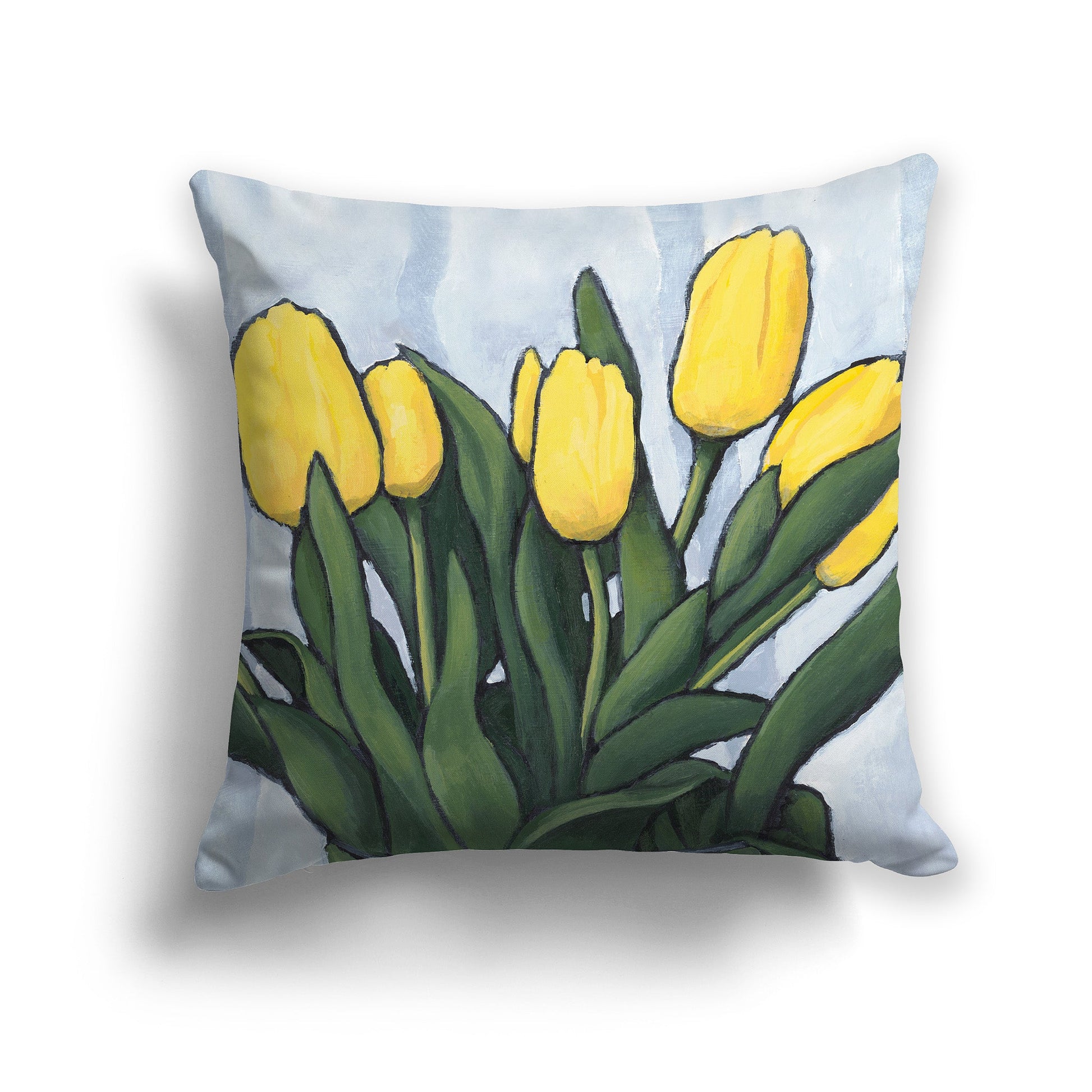 Yellow Tulips Fine Art Cushion Cover, CAPC-1120-1, 46 x 46 cm / 18 x 18 inches