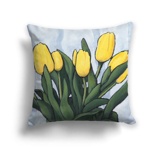Yellow Tulips Fine Art Cushion Cover, CAPC-1120-1, 46 x 46 cm / 18 x 18 inches