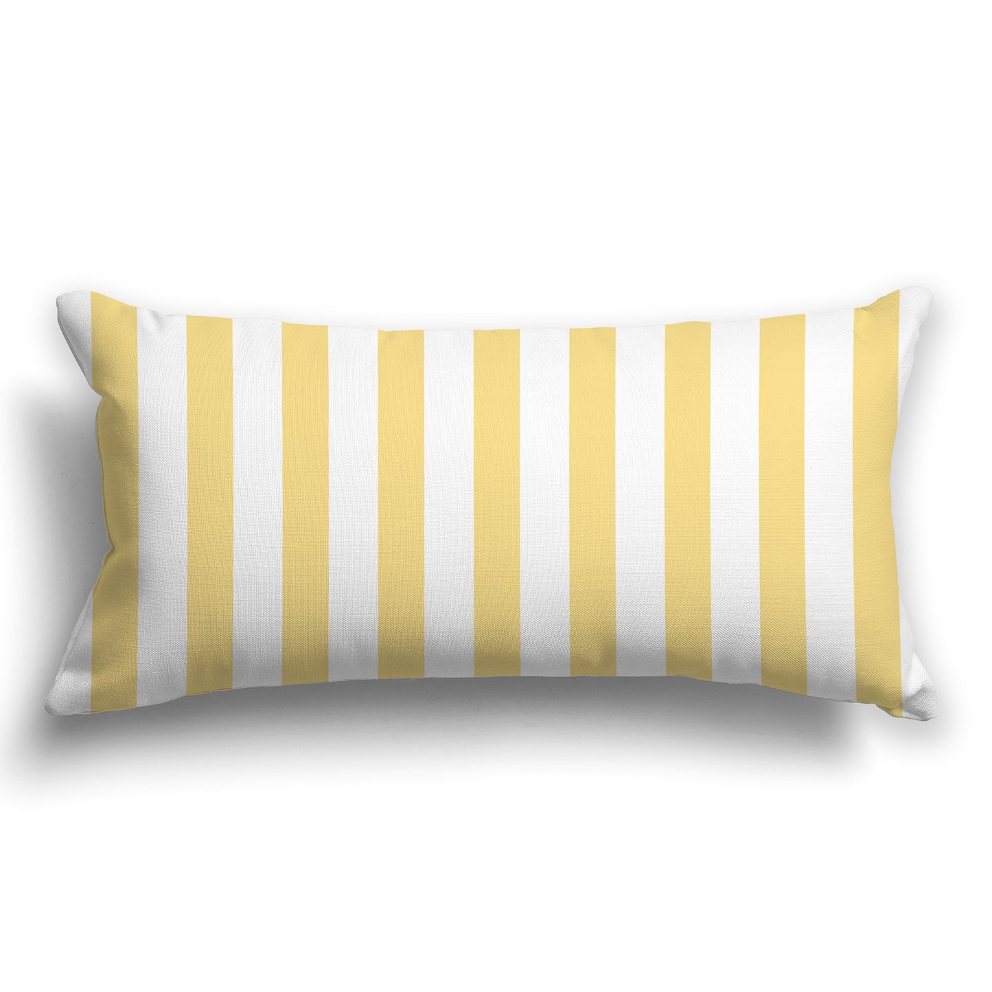 Throw Pillow with Yellow and White/Beige-white Bars on Front and Solid White/Beige-white Back, CAPC-1121-051