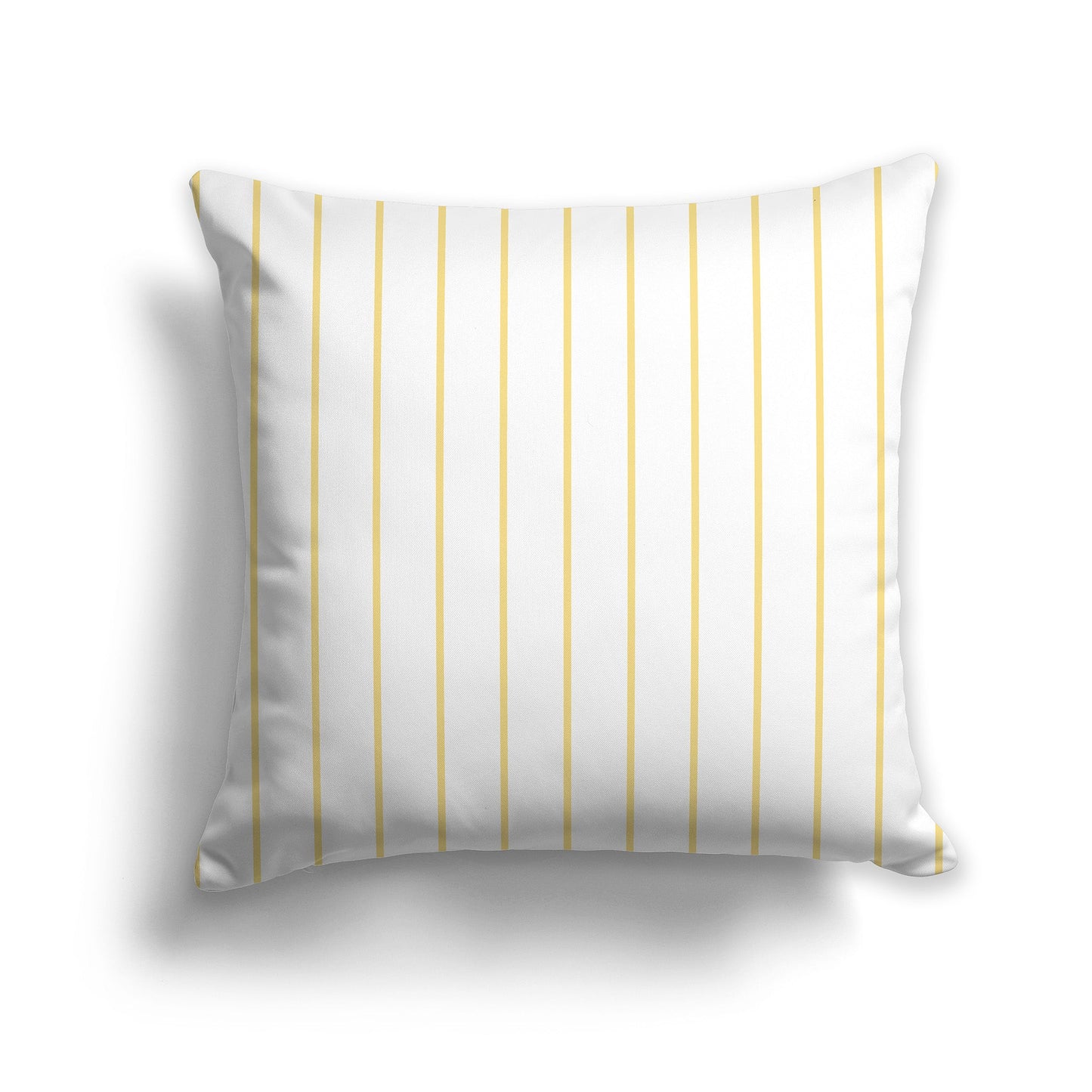 White/Beige-white Throw Pillow with Fine Yellow Vertical Stripes on Front, CAPC-1121-151