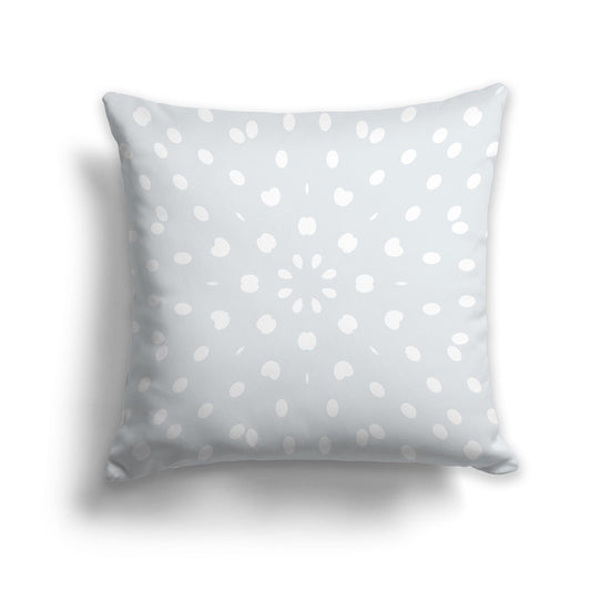 Light Grey Throw Pillow with White/Beige-white Circular Star Burst on Both Sides, CAPC-1121-232