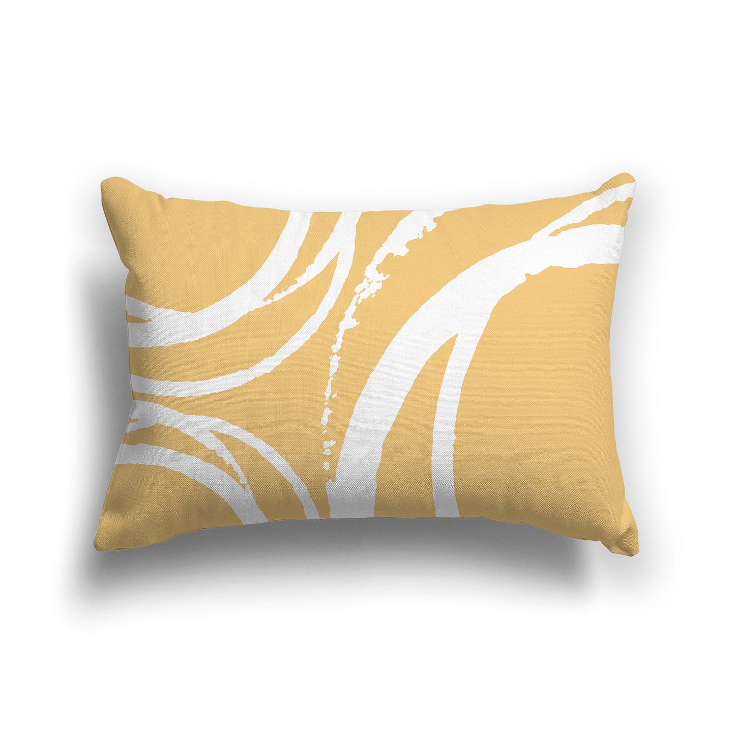 Yellow-orange Throw Pillow with White/Beige-white Circular Graphic on Both Sides, CAPC-1131-022