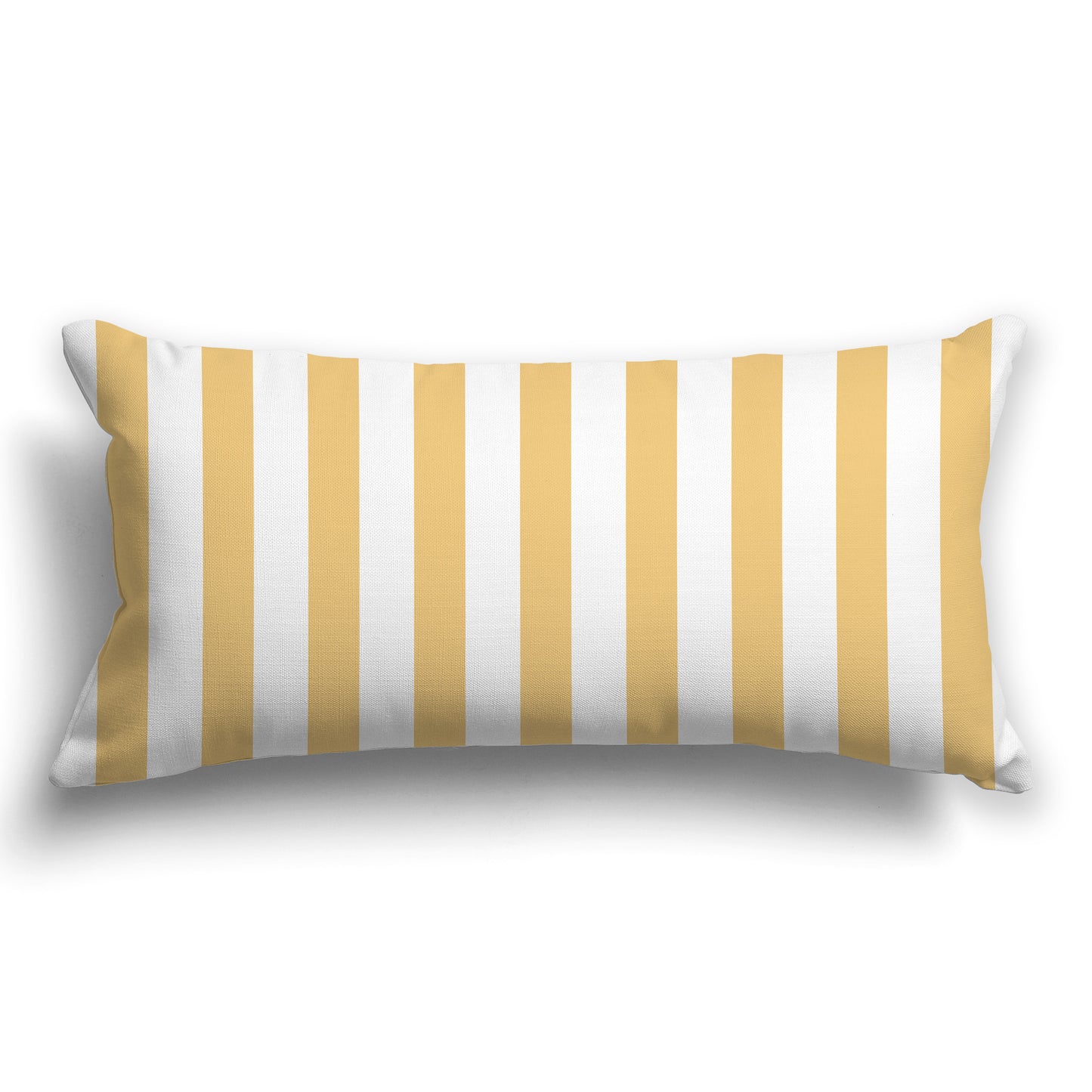Throw Pillow with Yellow-orange Bars on Front and Solid White/Beige-white Back, CAPC-1131-051