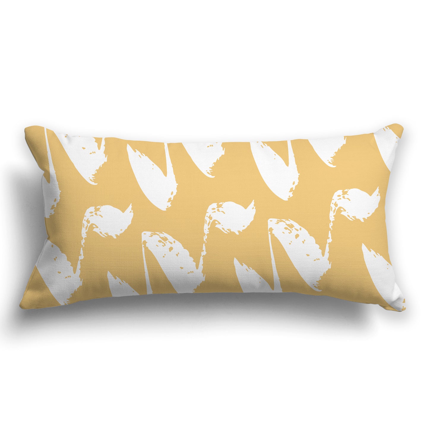 Yellow-orange Throw Pillow with White/Beige-white Squiggle Pattern on Both Sides, CAPC-1131-082
