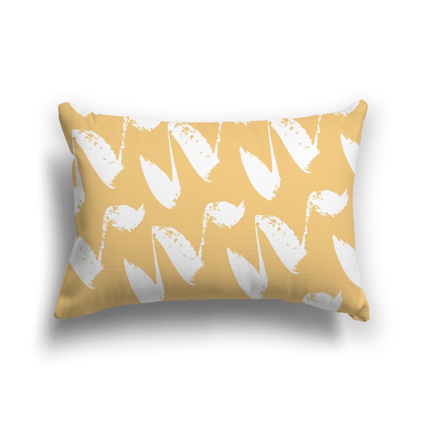 Yellow-orange Throw Pillow with White/Beige-white Squiggle Pattern on Both Sides, CAPC-1131-082