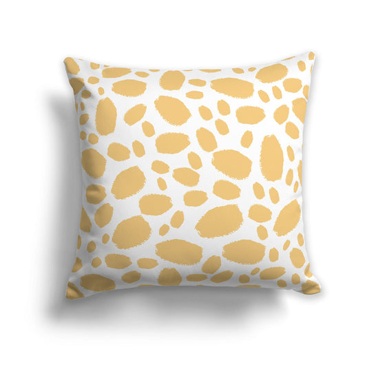 White/Beige-white Throw Pillow with Yellow-orange Paint Dabs on Both Sides, CAPC-1131-091