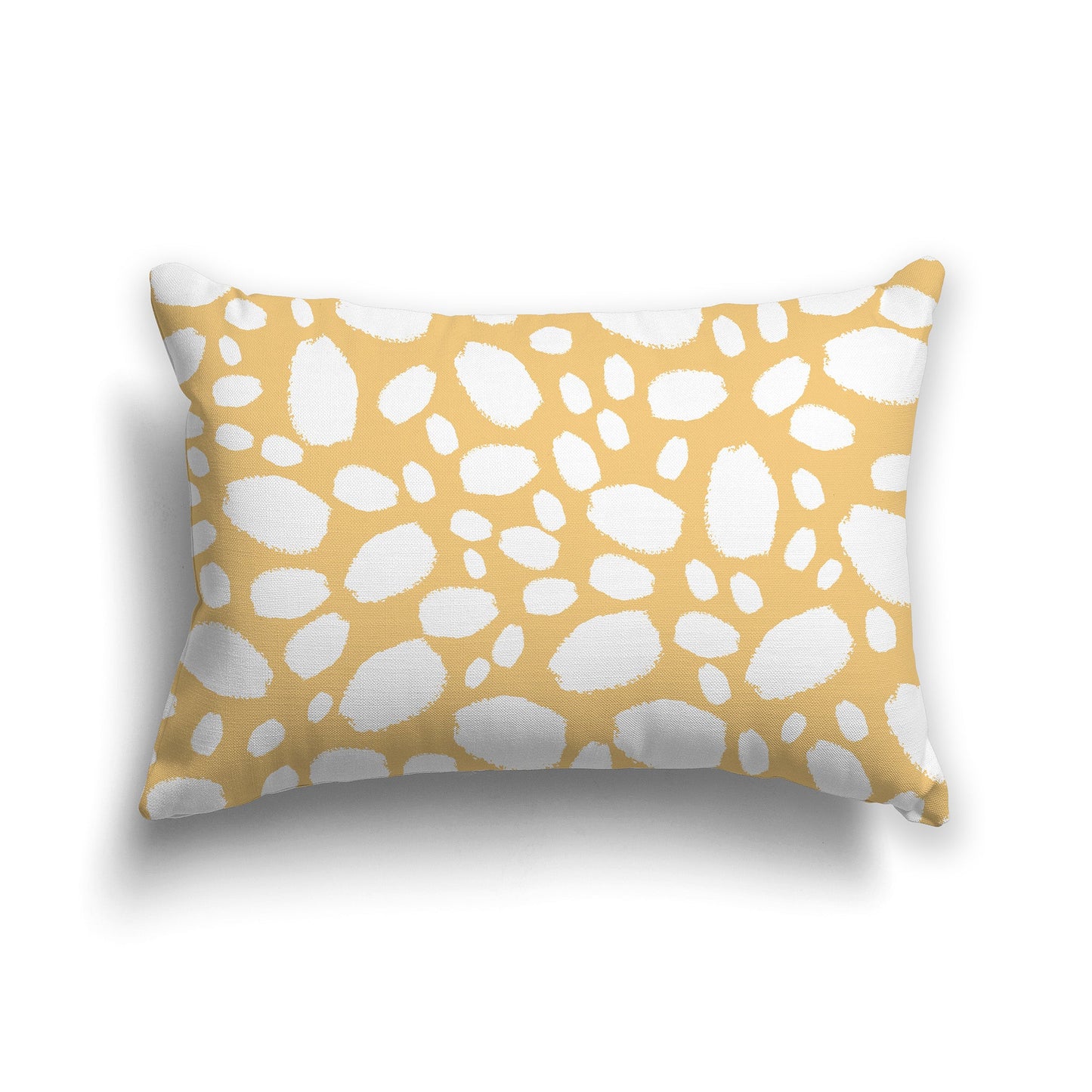 Yellow-orange Throw Pillow with White/Beige-white Paint Dabs on Both Sides, CAPC-1131-092