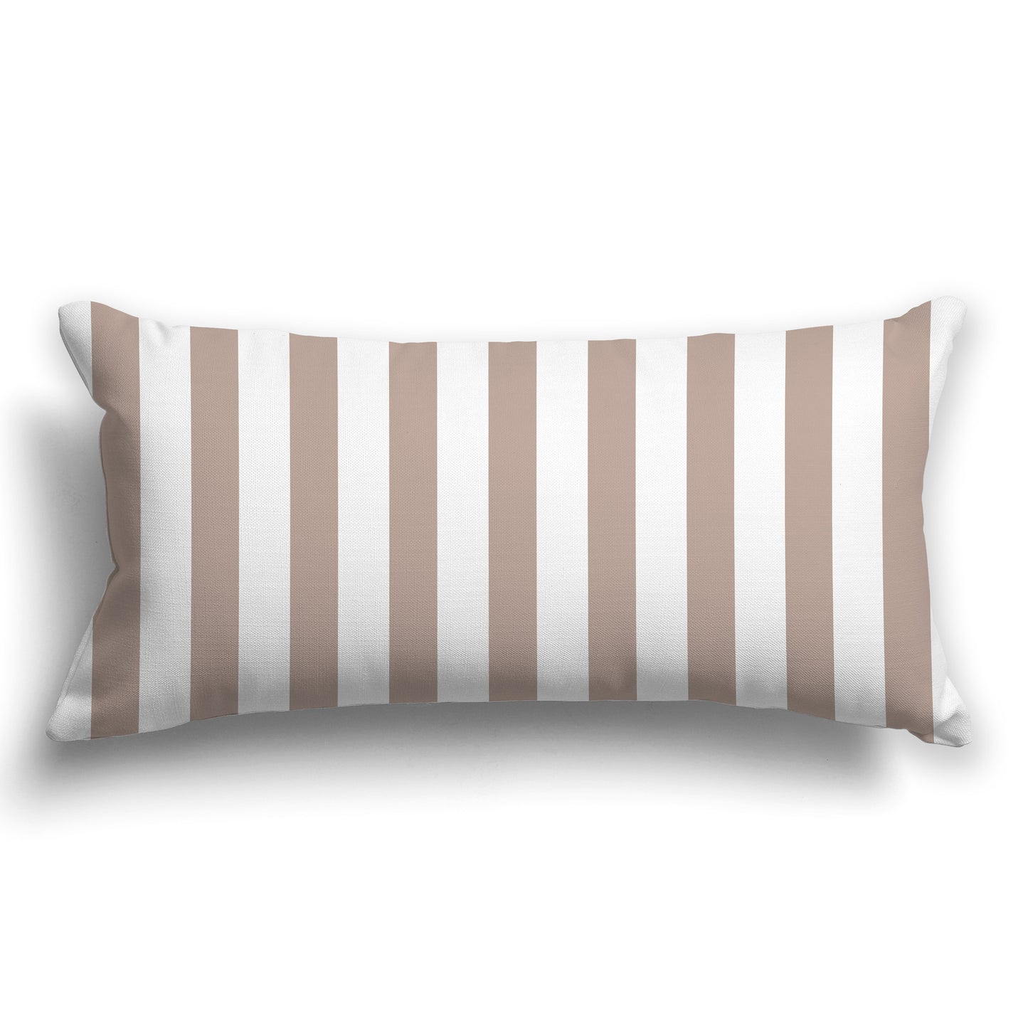 White/Beige-white Throw Pillow with Taupe Bars on Front and Solid White/Beige-white Back, CAPC-1132-051