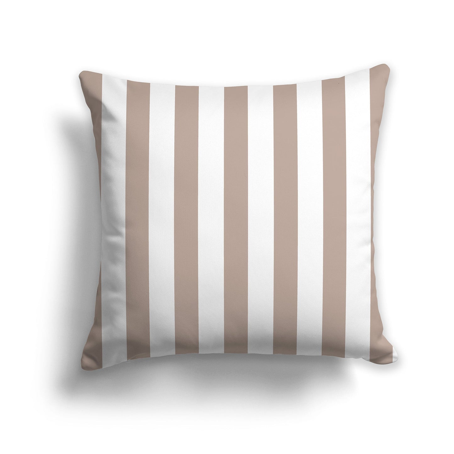 White/Beige-white Throw Pillow with Taupe Bars on Front and Solid White/Beige-white Back, CAPC-1132-051