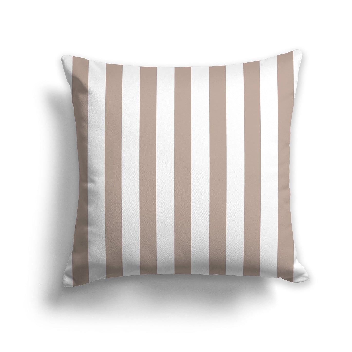 White/Beige-white Throw Pillow with Taupe Bars on Front and Solid White/Beige-white Back, CAPC-1132-051