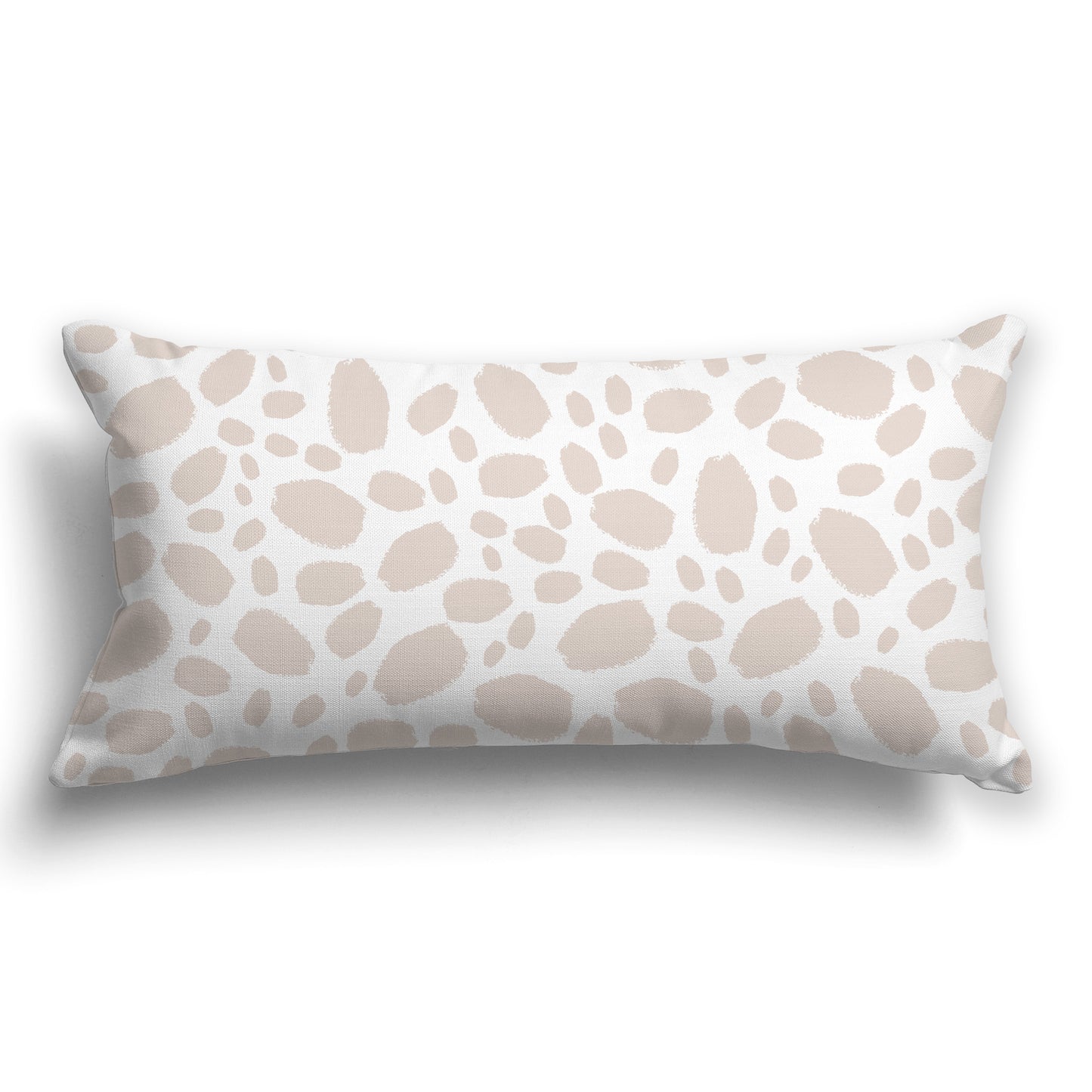 White/Beige-white Throw Pillow with Taupe Paint Dabs on Both Sides, CAPC-1132-092