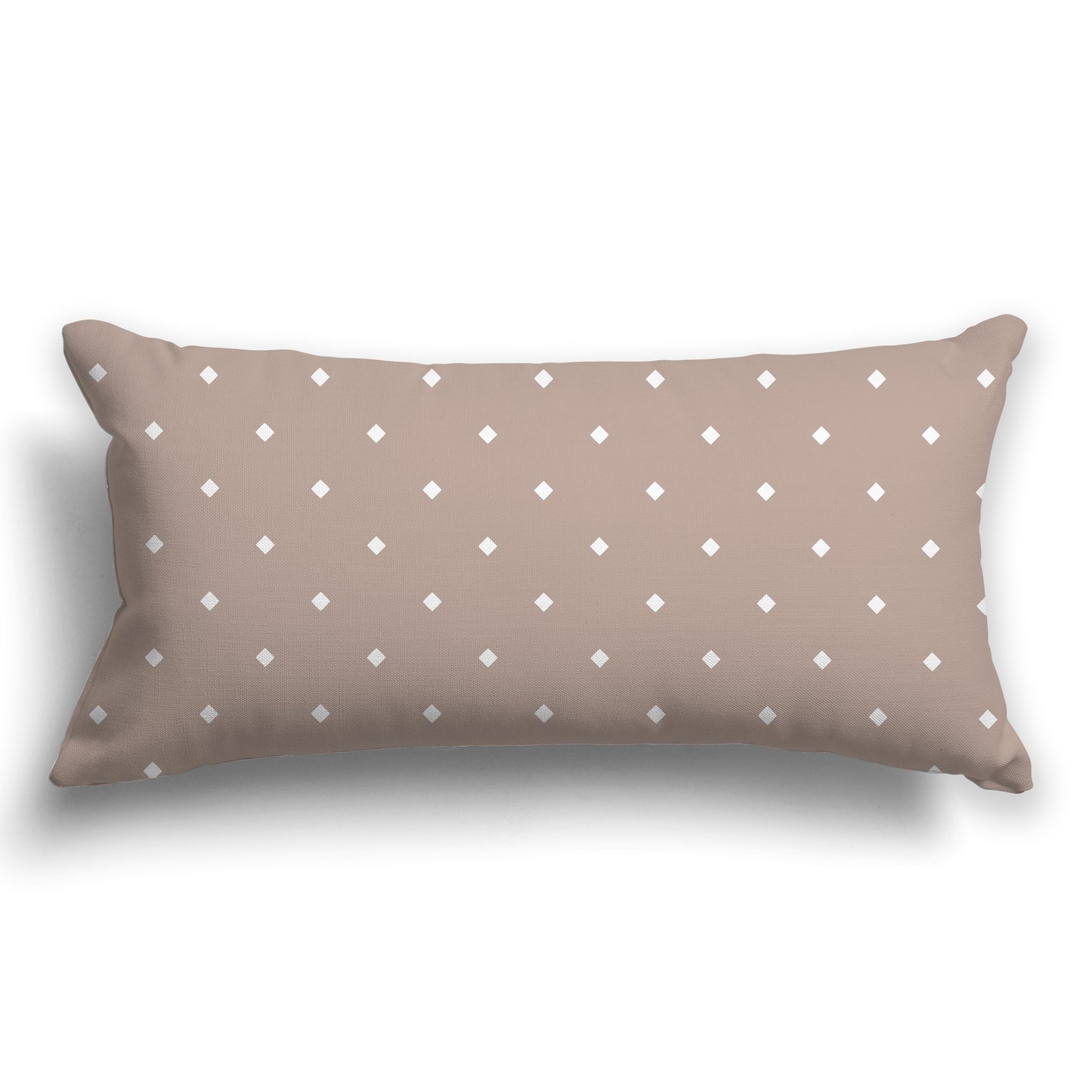 Taupe Throw Pillow with White/Beige-white Diamond Pattern on Front and Solid Taupe Back, CAPC-1132-103