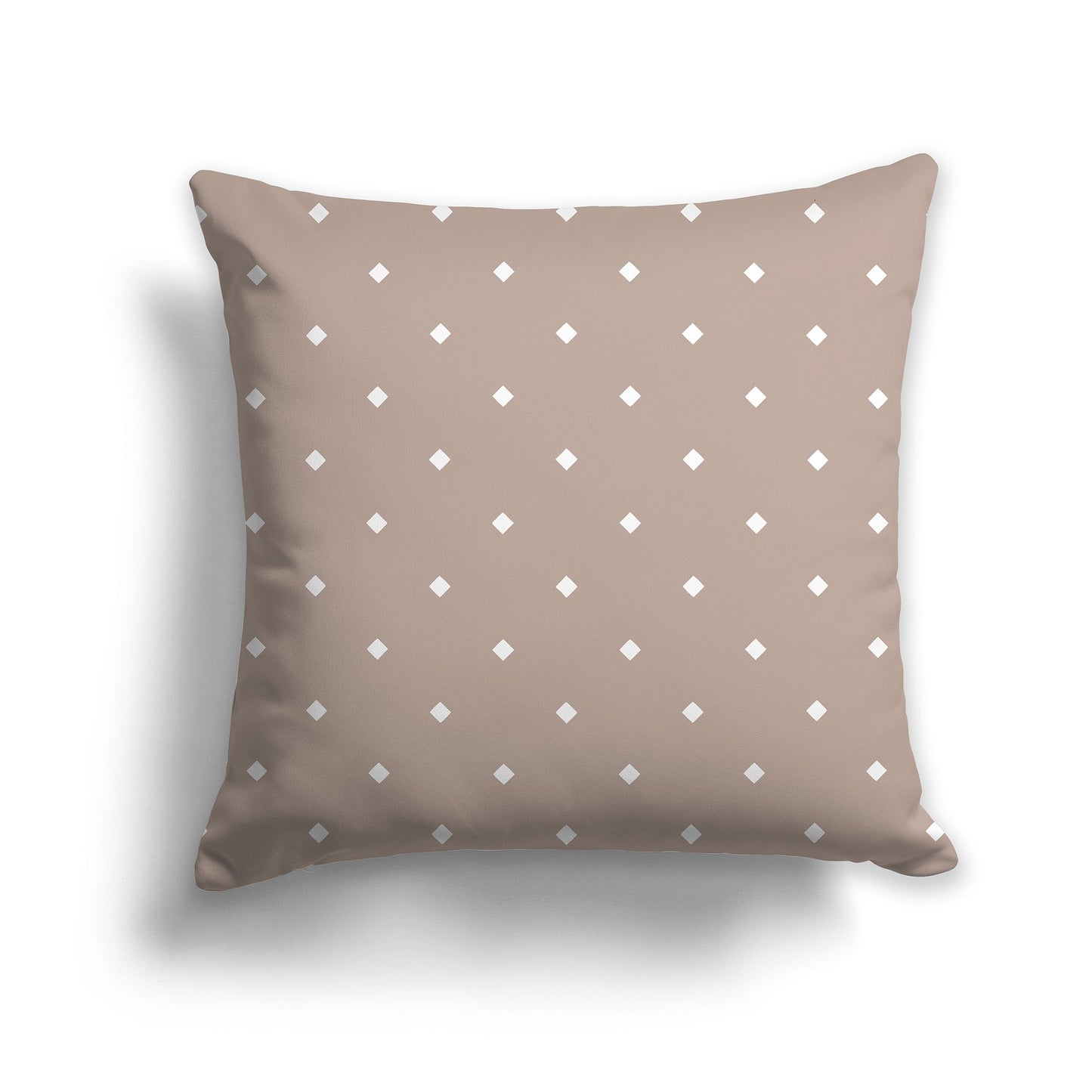 Taupe Throw Pillow with White/Beige-white Diamond Pattern on Front and Solid Taupe Back, CAPC-1132-103