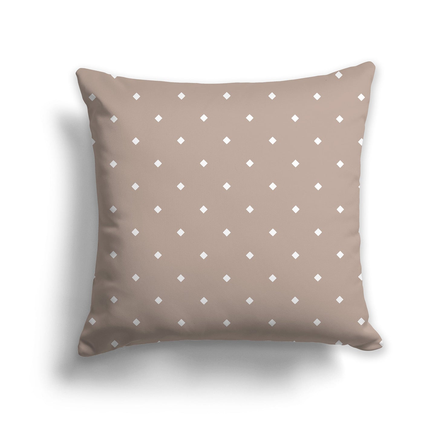 Taupe Throw Pillow with White/Beige-white Diamond Pattern on Front and Solid Taupe Back, CAPC-1132-103