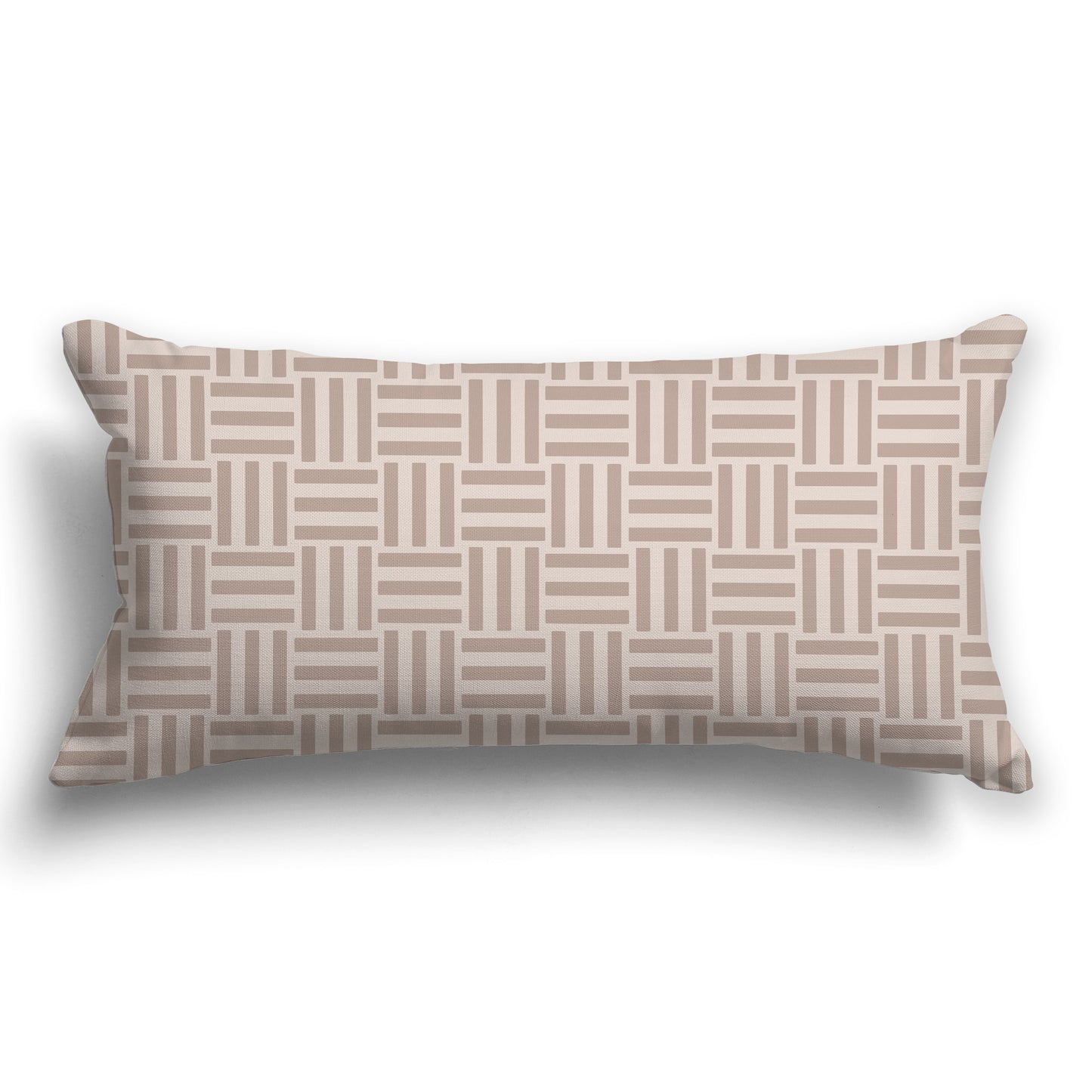 Throw Pillow with Taupe Basket Weave Pattern on Both Sides, CAPC-1132-145