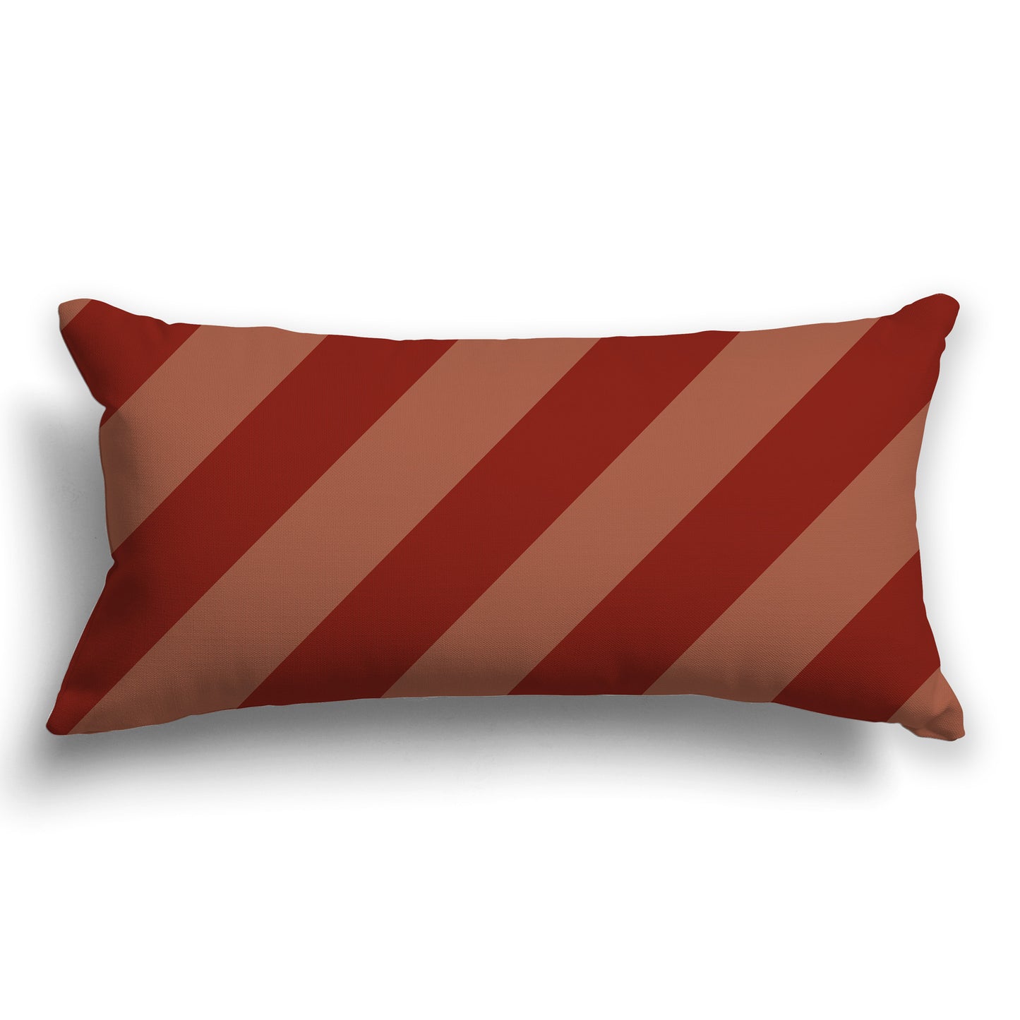 Throw Pillow with Two-tone Rust-red Diagonal Bars on Both Sides, CAPC-1133-031