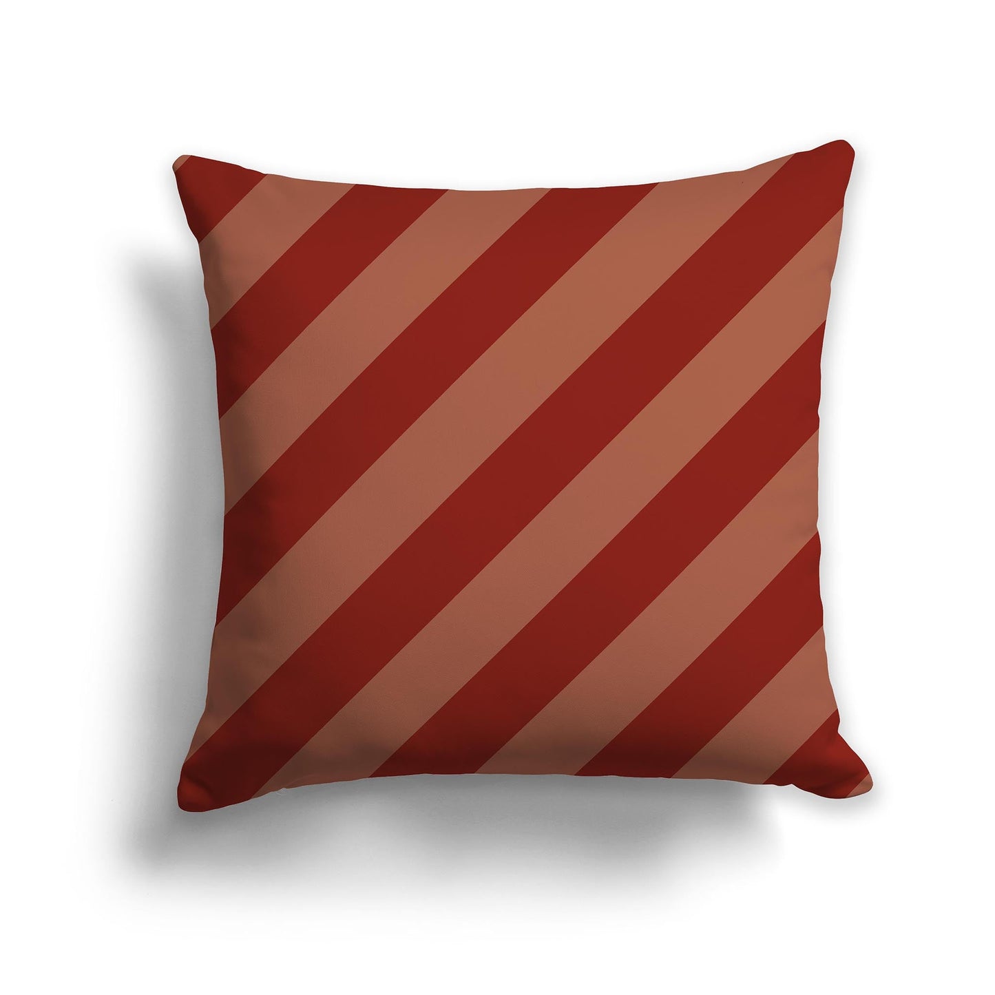 Throw Pillow with Two-tone Rust-red Diagonal Bars on Both Sides, CAPC-1133-031