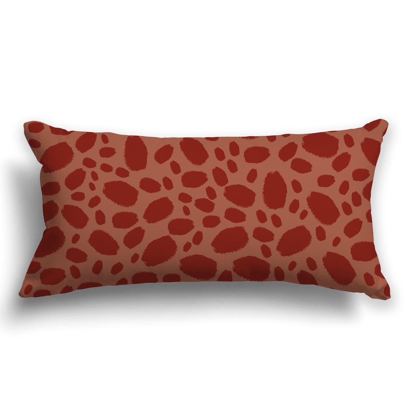 Light Rust-red Throw Pillow with Rust-red Paint Dabs on Both Sides, CAPC-1133-091